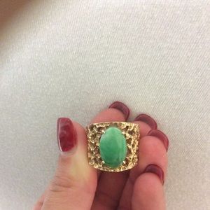 Size 6.5 14k Gold Jade Ring